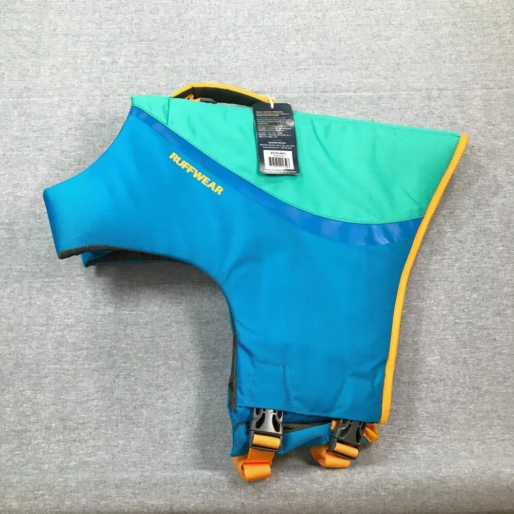 RuffWear Large Float Coat Dog Life Jacket Water Flotation Device Blue Green NWT